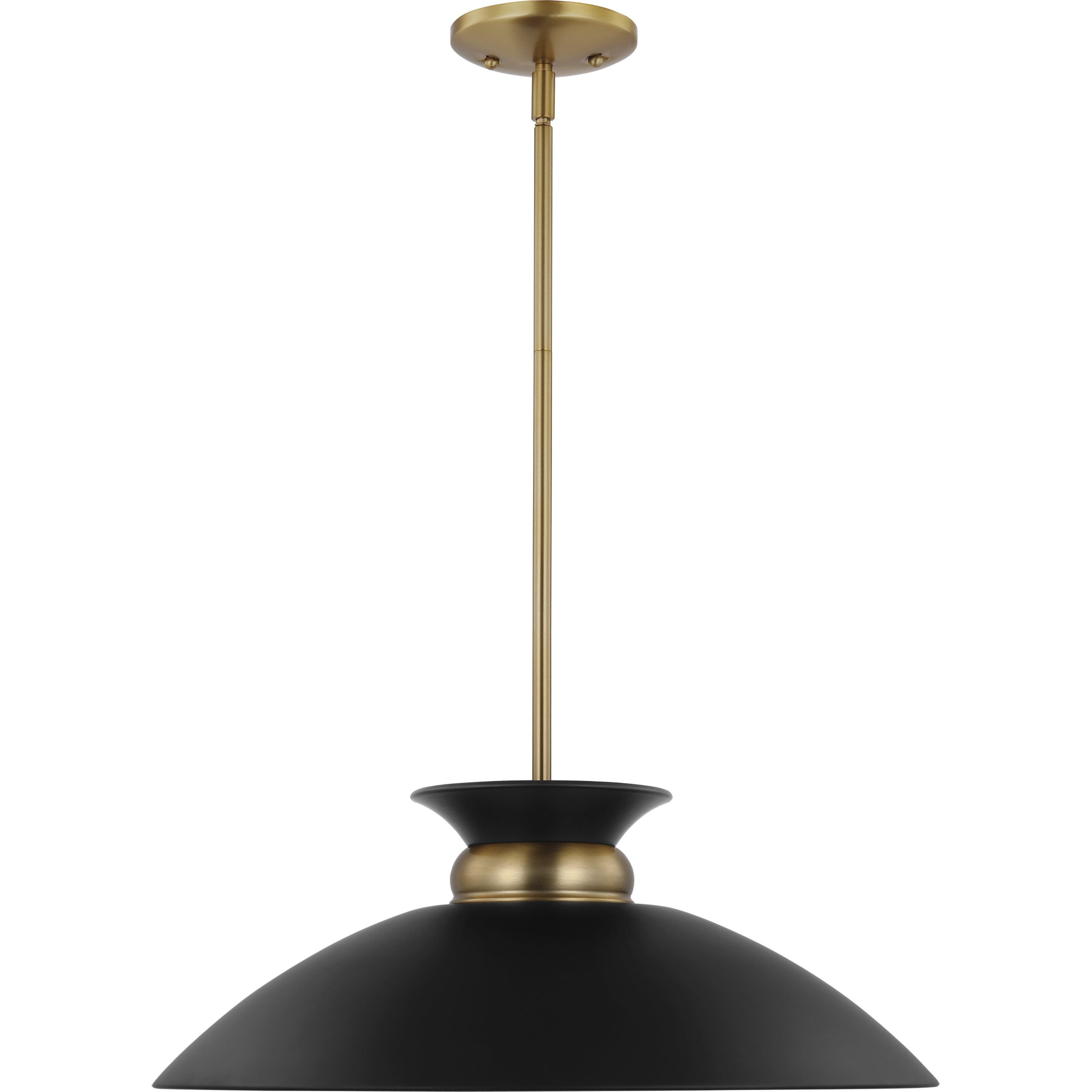 Perkins 1 Light 20 inch Matte Black/Burnished Brass Pendant Ceiling Light