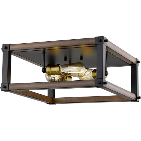 Kirkland 3 Light 16.25 inch Rustic Mahogany Flush Mount Ceiling Light