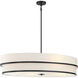 Cascade 4 Light Coal Pendant Ceiling Light, Oval