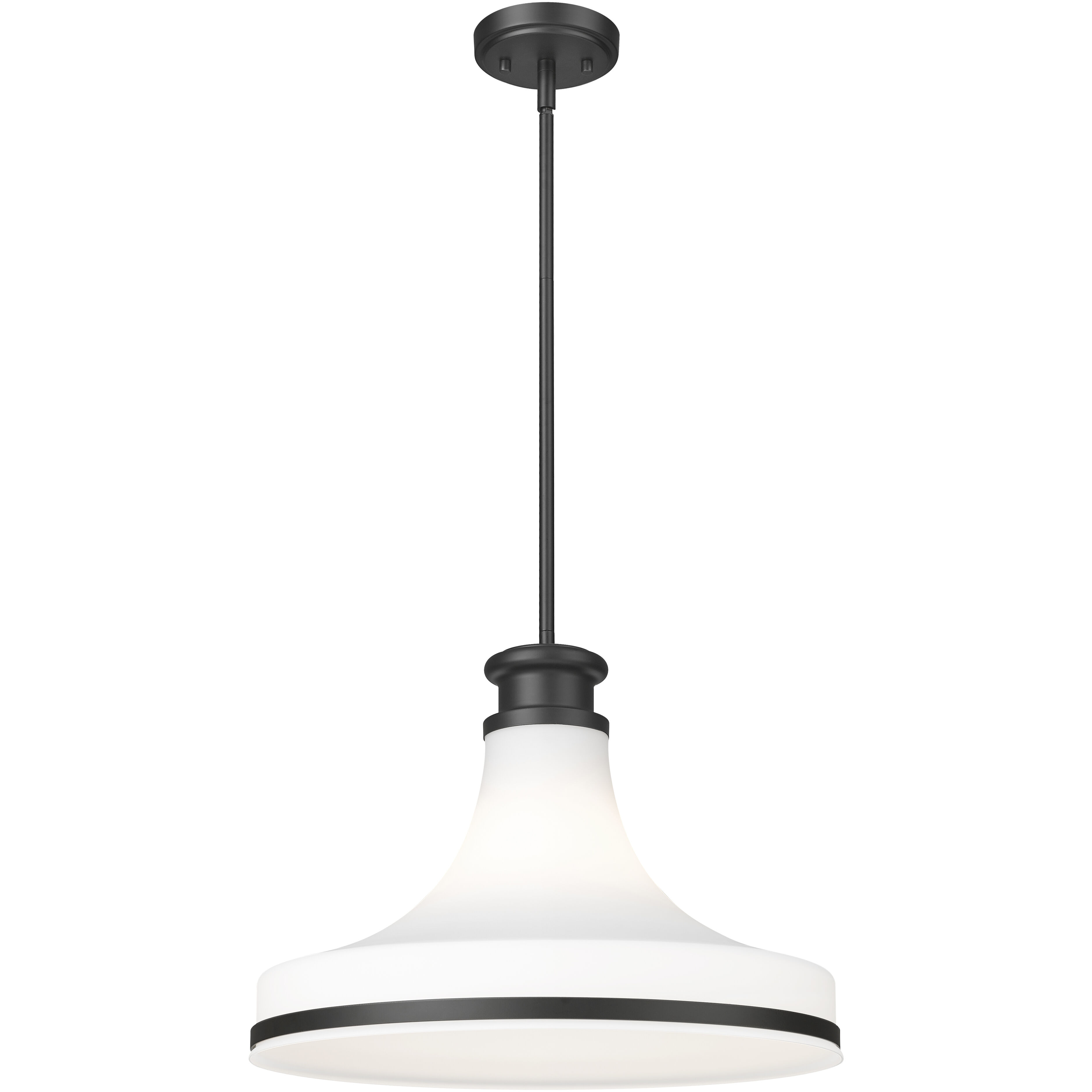 Reznor 1 Light 18 inch Matte Black Pendant Ceiling Light
