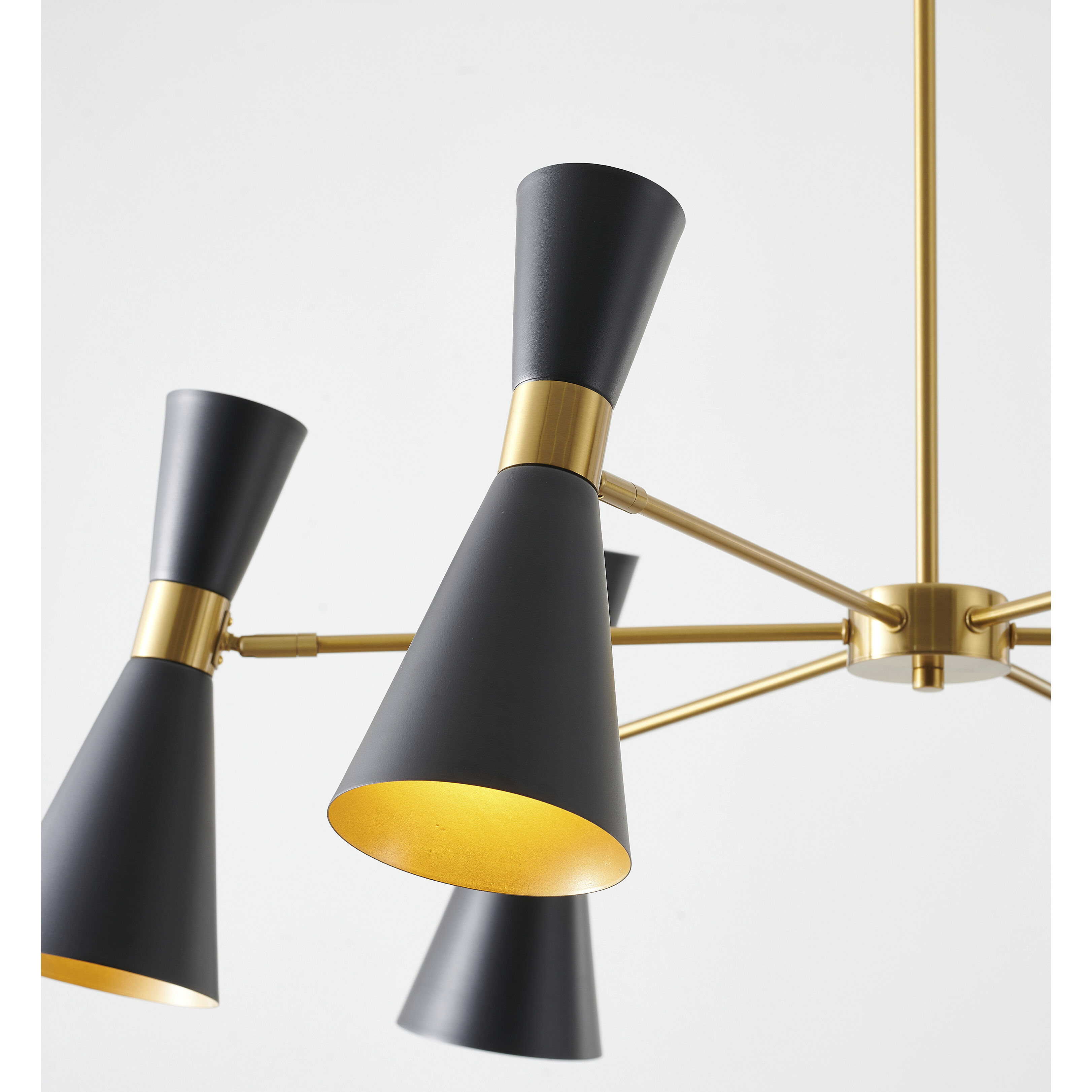 Canada 6 Light 33 inch Black and Gold Chandelier Ceiling Light