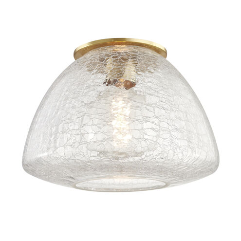 Maya 1 Light 12 inch Aged Brass Flush Mount Ceiling Light