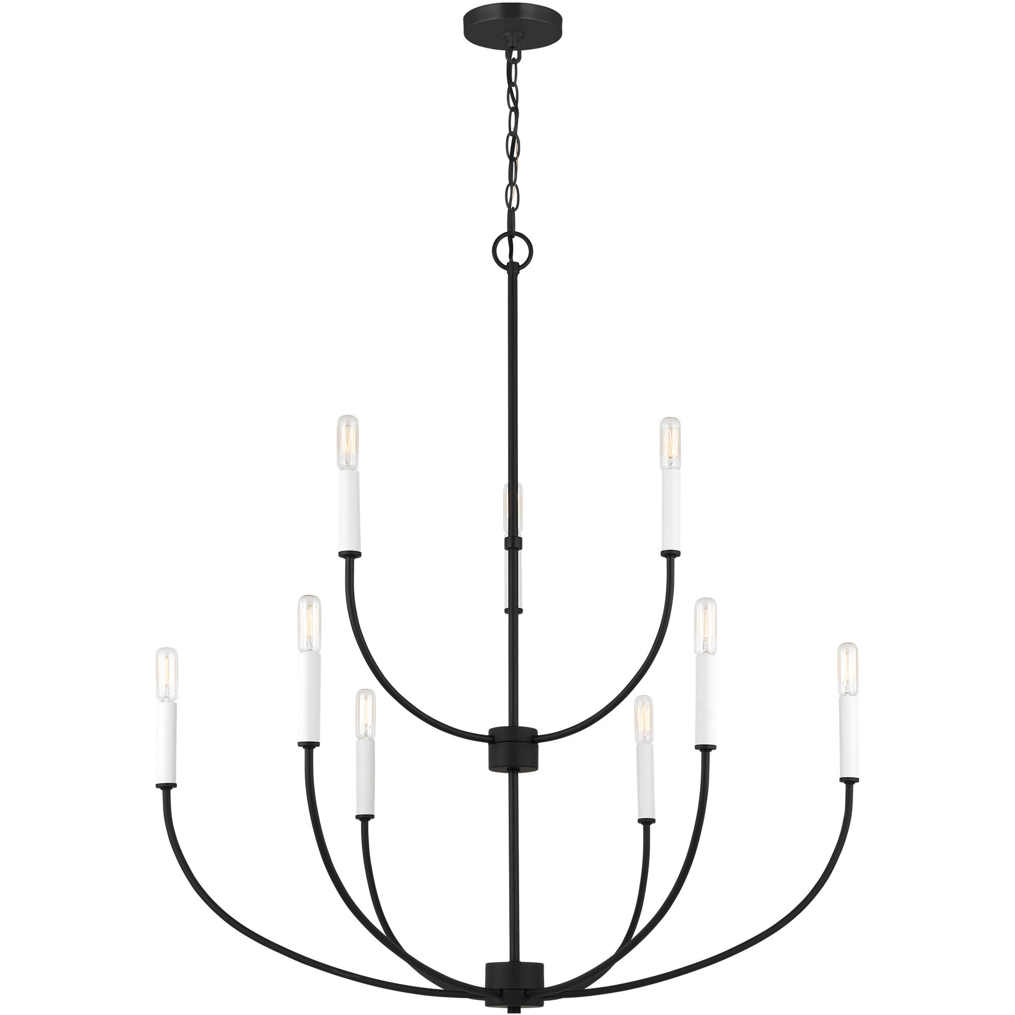 Greenwich 9 Light 32 inch Midnight Black Chandelier Ceiling Light