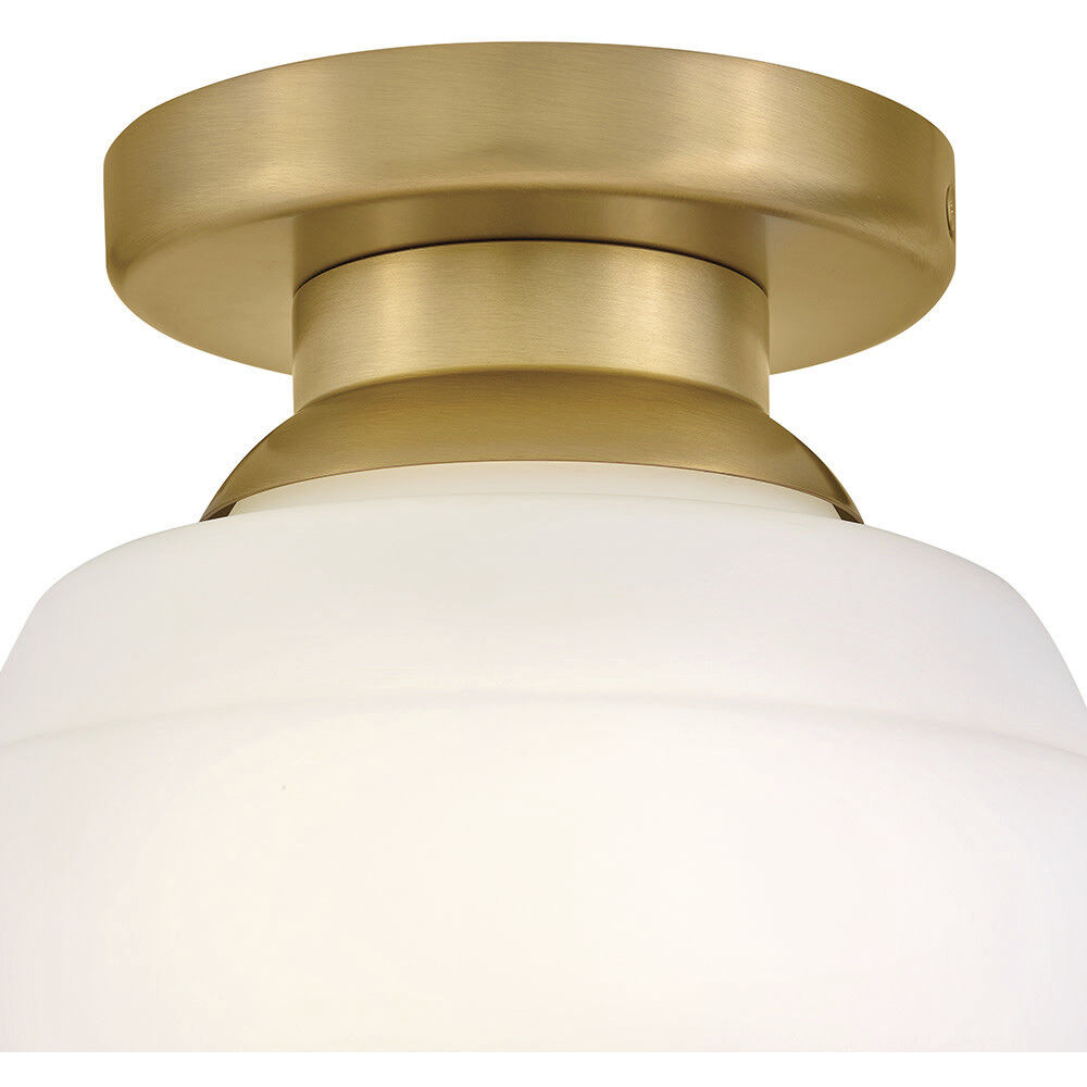 Penny 1 Light 9 inch Lacquered Brass Flush Mount Ceiling Light, Extra Small
