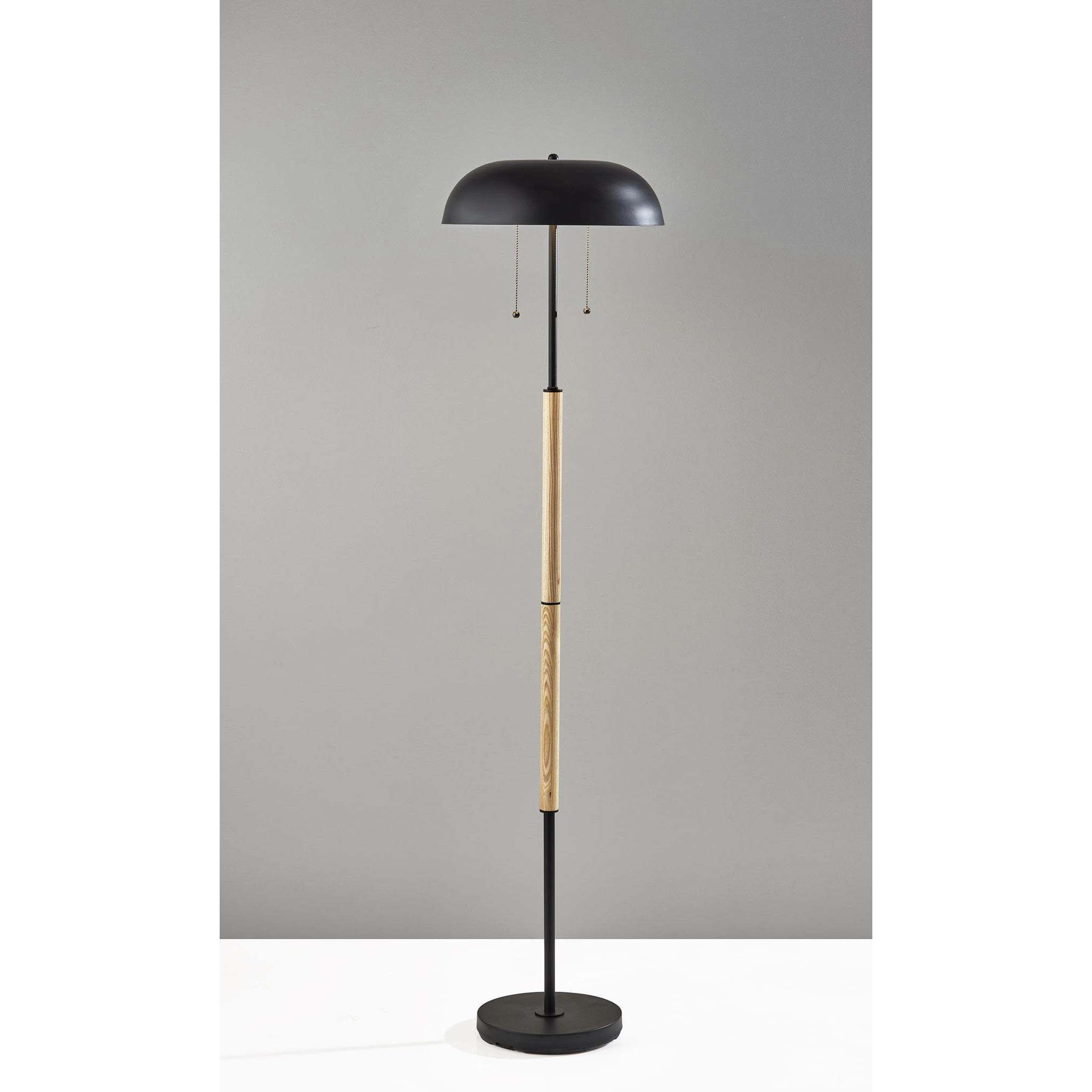 Everett 58.5 inch 40.00 watt Natural Wood / Black Floor Lamp Portable Light