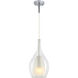 Jericho 1 Light 7.88 inch Chrome Pendant Ceiling Light