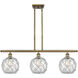 Ballston Farmhouse Rope 3 Light 36 inch Brushed Brass Island Light Ceiling Light in Clear Glass with White Rope, Ballston