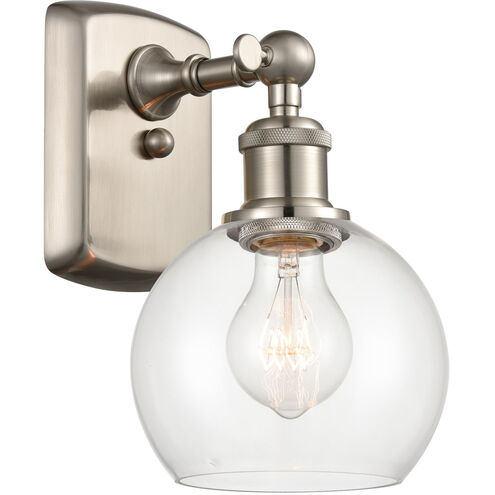 Ballston Athens LED 6 inch Brushed Satin Nickel Sconce Wall Light in Clear Glass