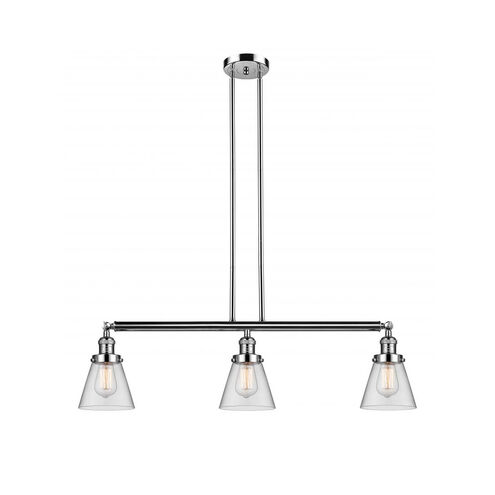 Franklin Restoration Small Cone LED 39 inch Polished Nickel Island Light Ceiling Light in Clear Glass, Franklin Restoration