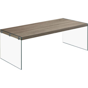 Silver Spring 44 X 22 inch Dark Taupe and Clear Accent Table or Coffee Table