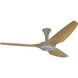 Haiku 60 inch Satin Nickel with Caramel Wood Grain Blades Outdoor Ceiling Fan
