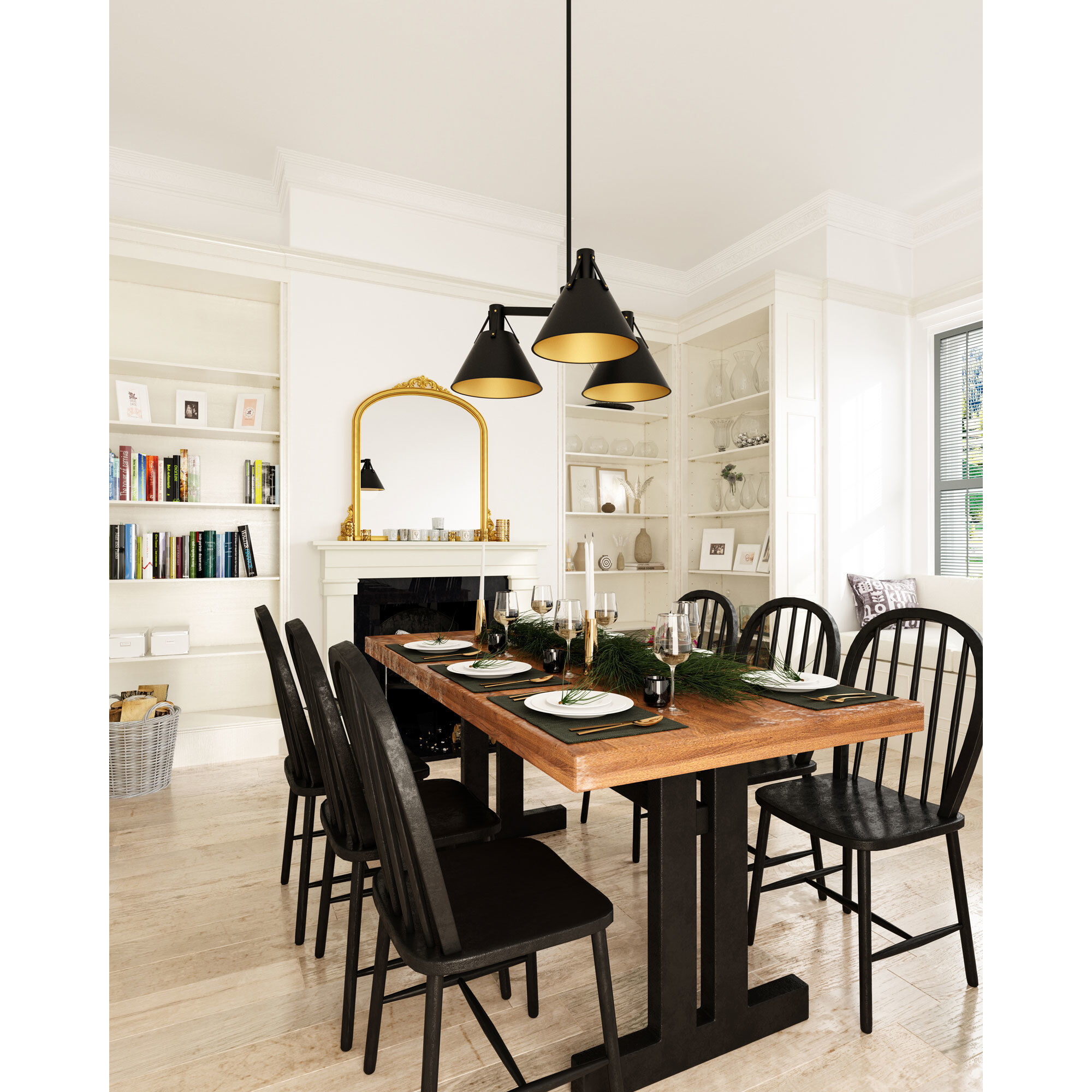 Alora Mood Archer 3 Light 25.13 inch Matte Black Chandelier Ceiling Light