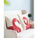 Anita 24 X 6.5 inch Red and White Pillow, Set of 2