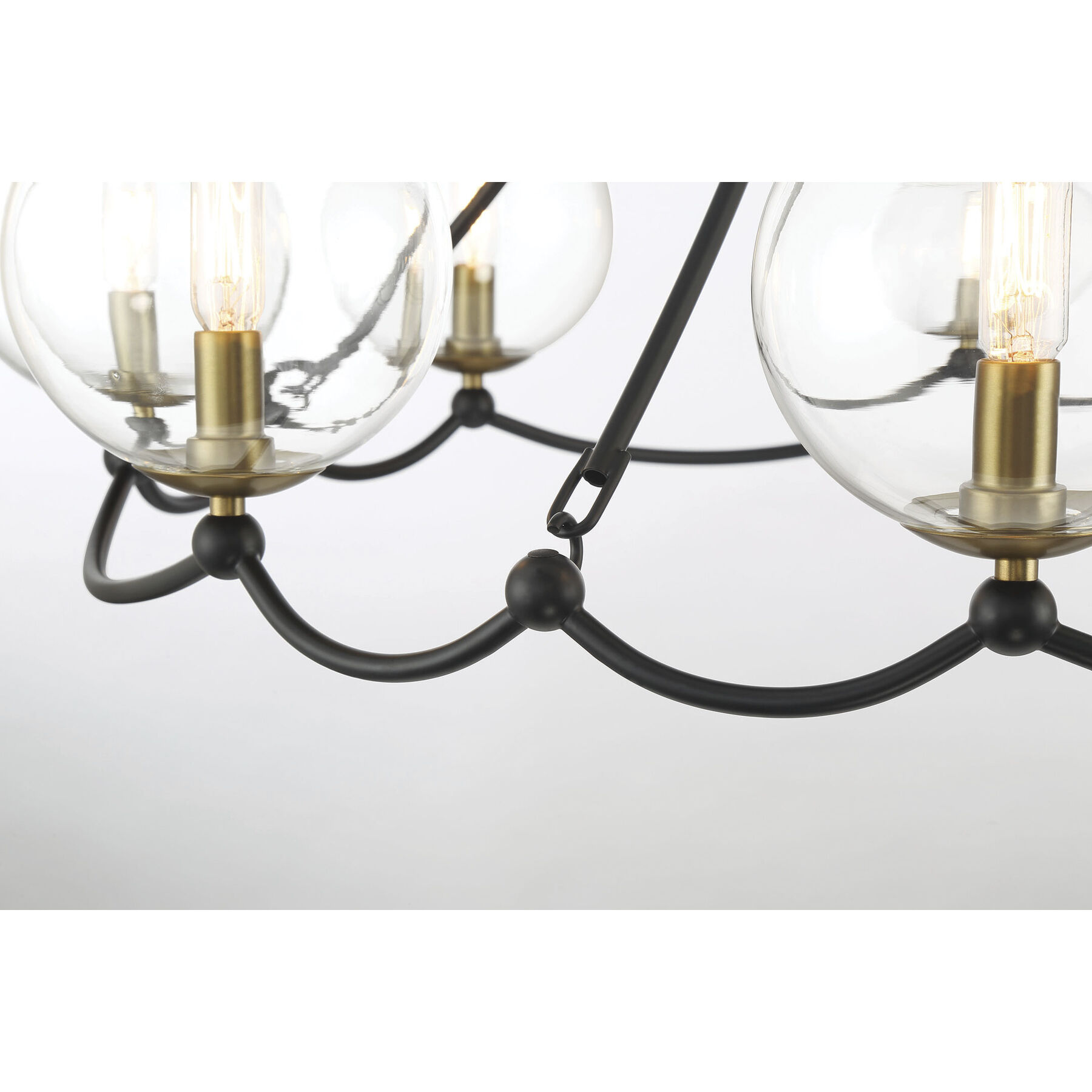 Vantage Kearney Park 8 Light 35 inch Coal and Soft Brass Chandelier Ceiling Light