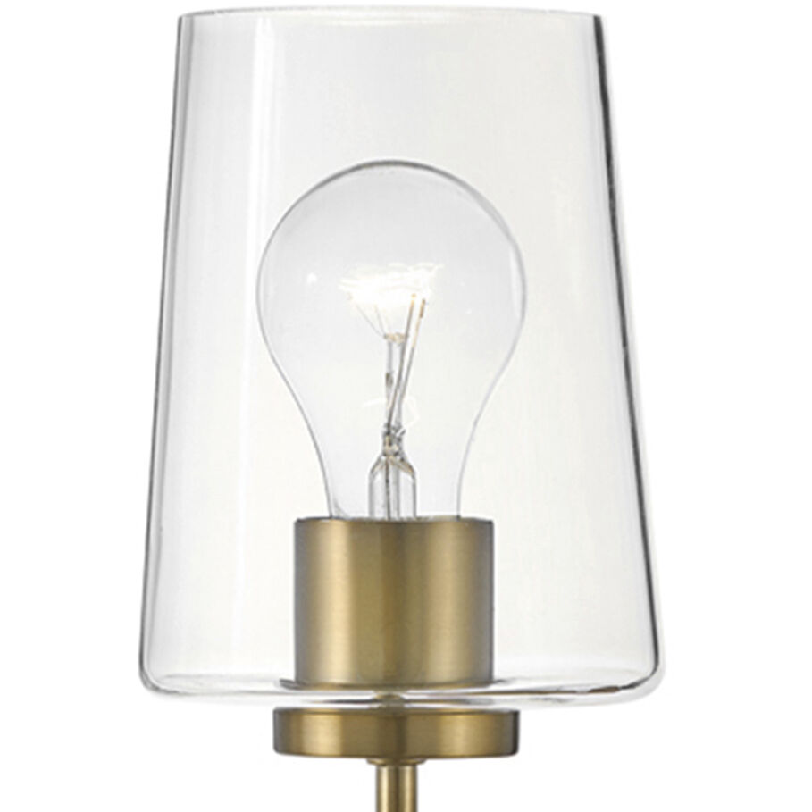 Kline LED 5 inch Lacquered Brass Sconce Wall Light