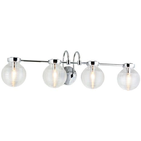 Ridge Wall Sconce Wall Light in Chrome and Clear
