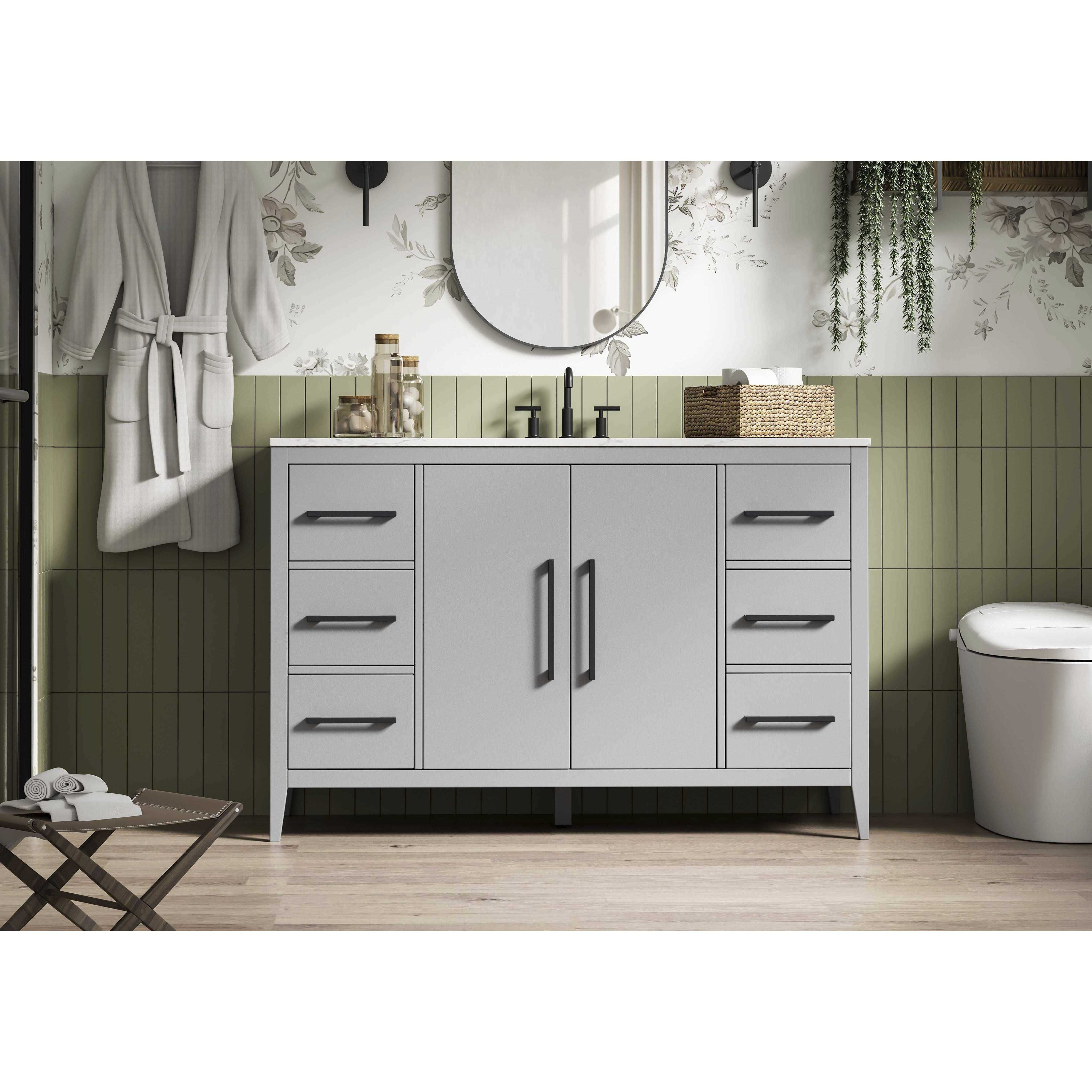 Millie 54 X 35 inch Grey Bathroom Vanity Cabinet