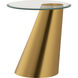 Cone 18 X 17 inch Brass with Clear Accent Table