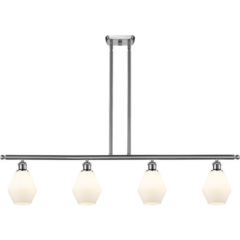 Ballston Cindyrella 4 Light 48 inch Brushed Satin Nickel Island Light Ceiling Light in Incandescent, Matte White Glass