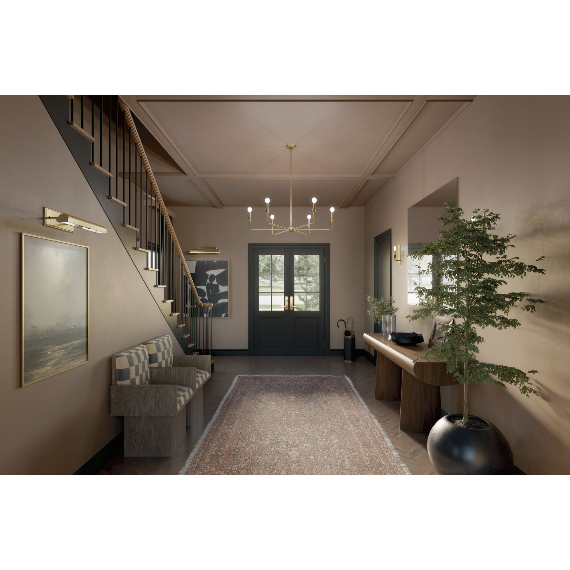 Alvaro 6 Light Champagne Bronze Chandelier Ceiling Light, 1 Tier Medium