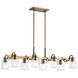 Aivian 8 Light 18 inch Weathered Brass Chandelier Linear Ceiling Light, Double