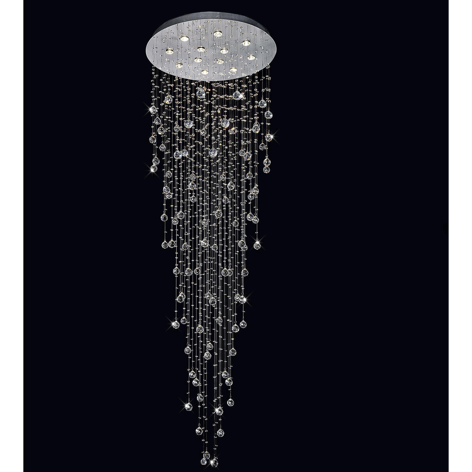 Rain Drop 12 Light 32 inch Chrome Flush Mount Ceiling Light