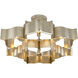 Grand Lotus 6 Light 30 inch Contemporary Silver Leaf Chandelier Ceiling Light, Large