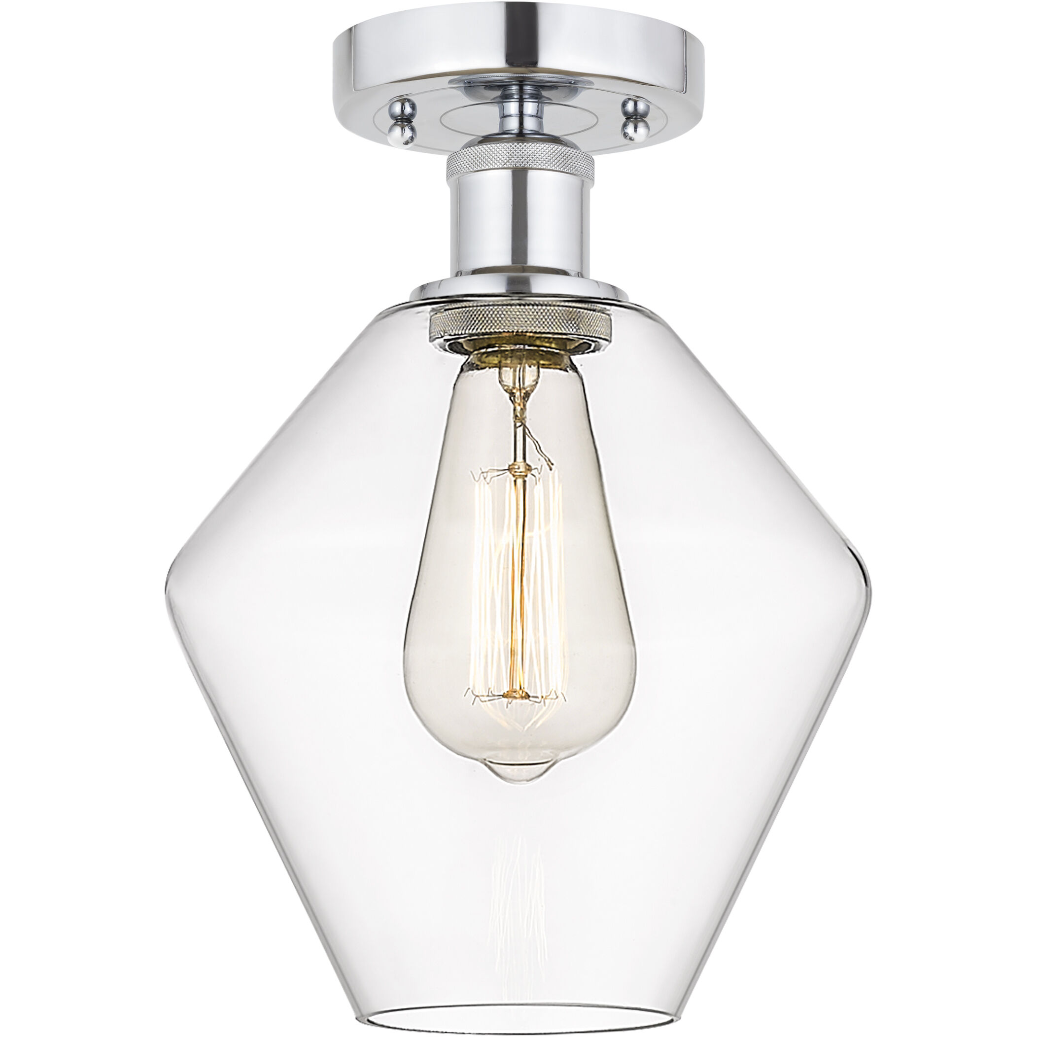 Edison Cindyrella 1 Light 8 inch Polished Chrome Semi-Flush Mount Ceiling Light in Clear Glass