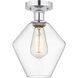 Edison Cindyrella 1 Light 8 inch Polished Chrome Semi-Flush Mount Ceiling Light in Clear Glass