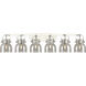 Pilaster II Bell 6 Light 45.5 inch Polished Nickel Bath Vanity Light Wall Light in Plated Smoke Glass