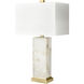 Helain 27 inch 100.00 watt White with Gold Leaf Table Lamp Portable Light