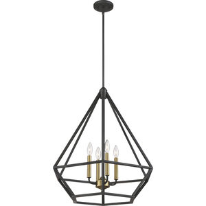 Orin 4 Light 24 inch Aged Bronze and Brass Accents Pendant Ceiling Light