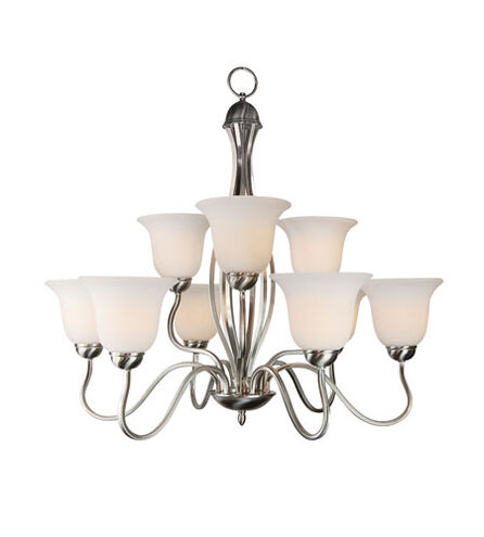 Glasswood 9 Light 32 inch Brushed Nickel Chandelier Ceiling Light