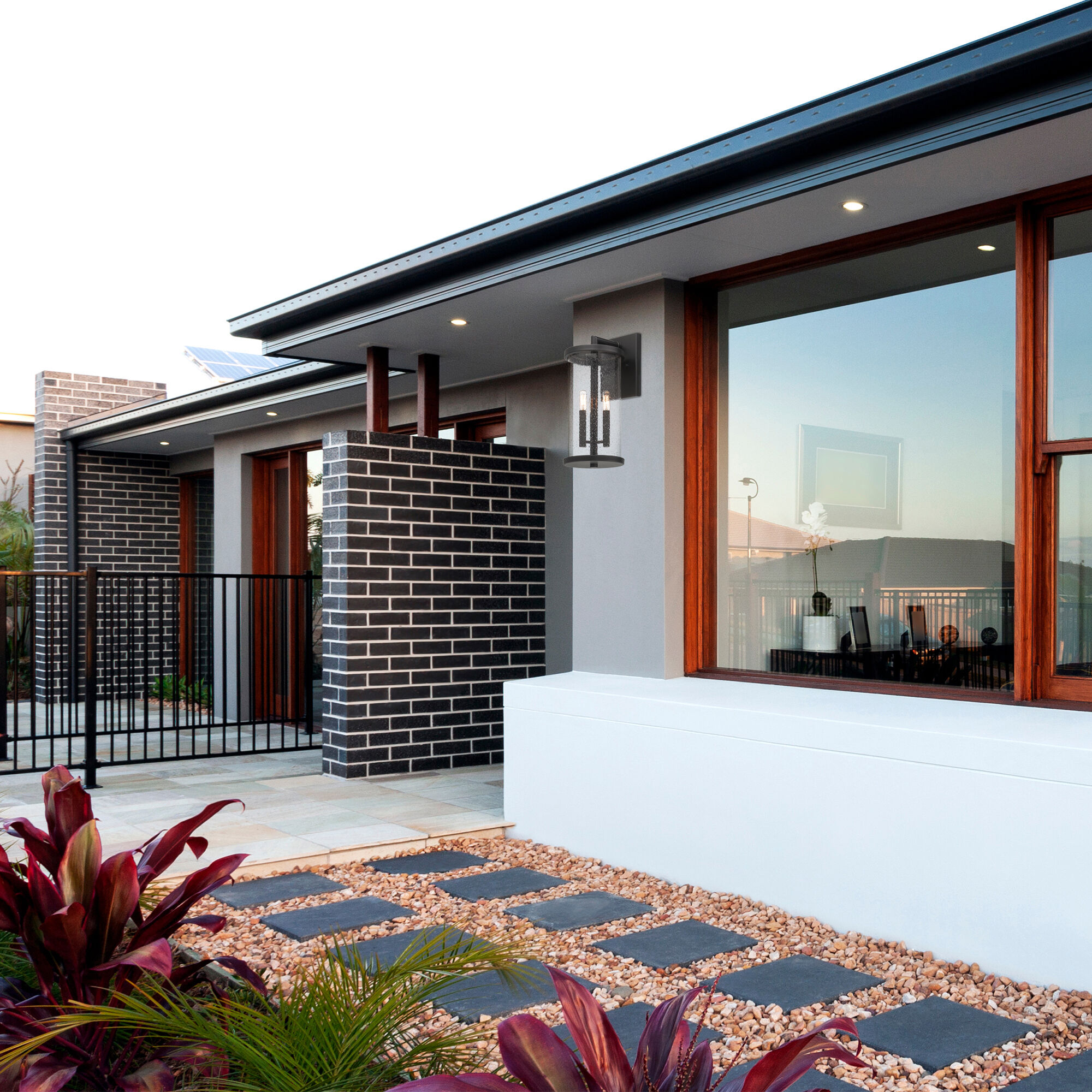 Otto 3 Light 18.75 inch Matte Black Exterior Wall Lantern