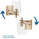 Calais 1 Light 7 inch Vintage Brass Bath Vanity Wall Light