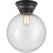 Aditi XX-Large Beacon 1 Light 12 inch Matte Black Flush Mount Ceiling Light in Seedy Glass, Aditi