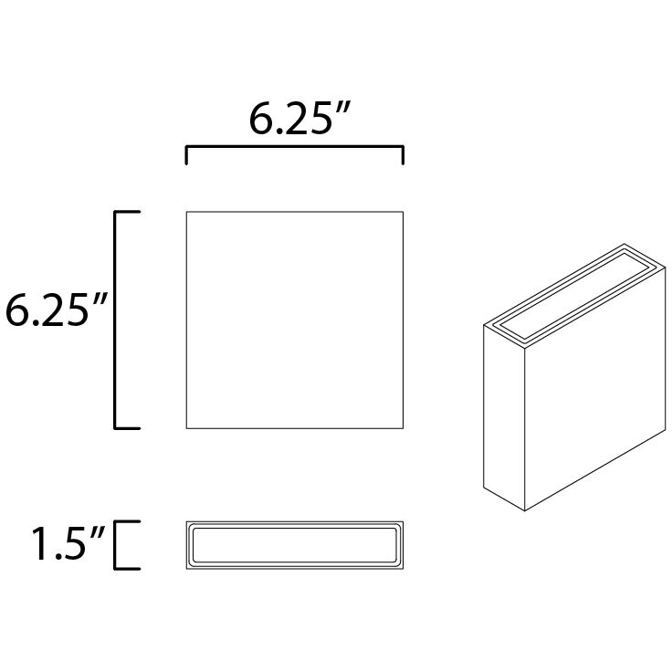 Brik LED 6.25 inch White Outdoor Wall Sconce
