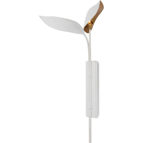 Yuriko 2 Light 28 inch White and Gold Leaf Wall Sconce Wall Light