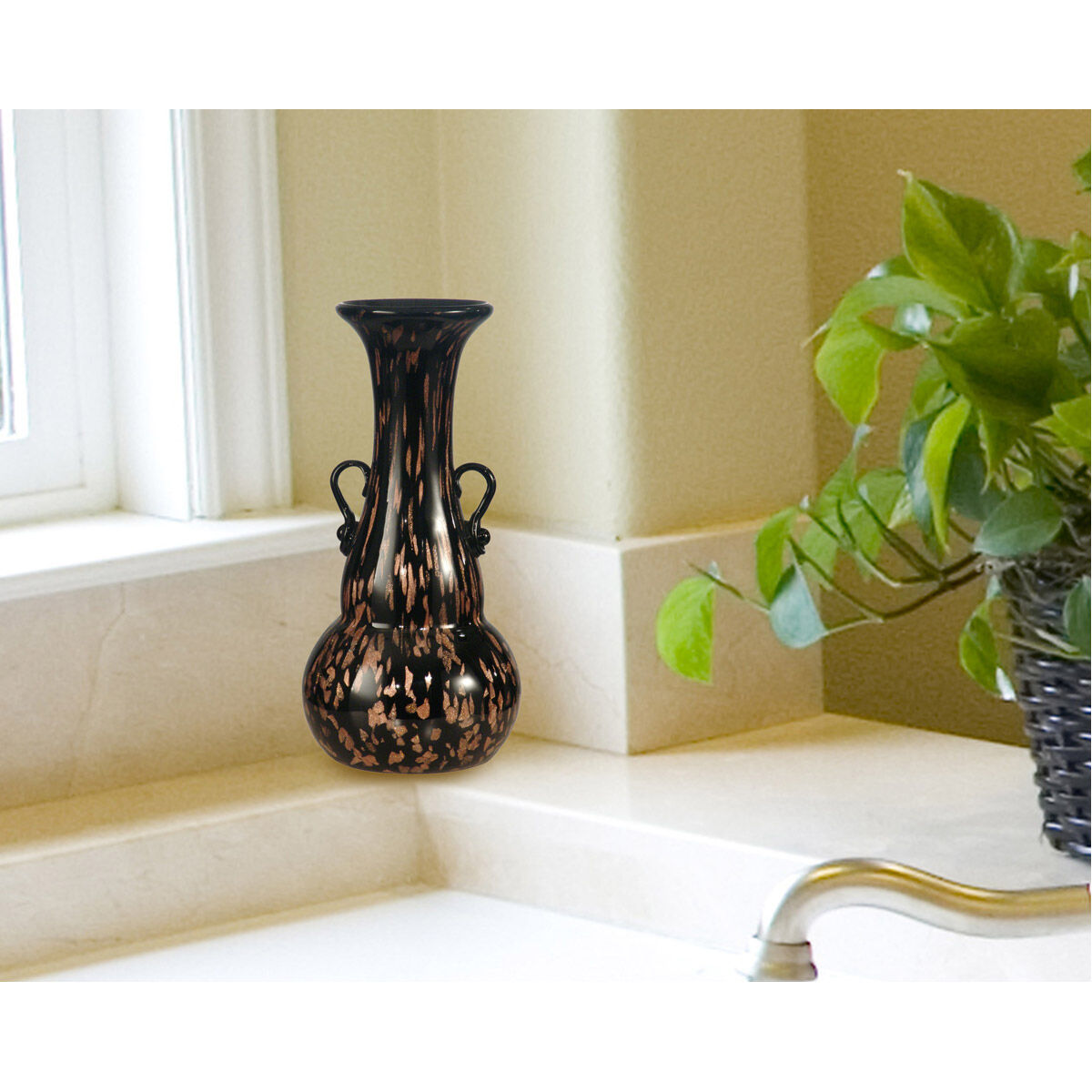 Springdale 10 X 5 inch Hand Blown Art Glass Vase