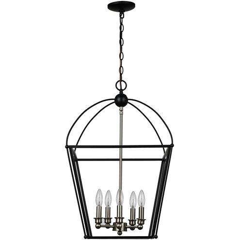 Agnew 5 Light 16 inch Black and Brushed Nickel Pendant Ceiling Light