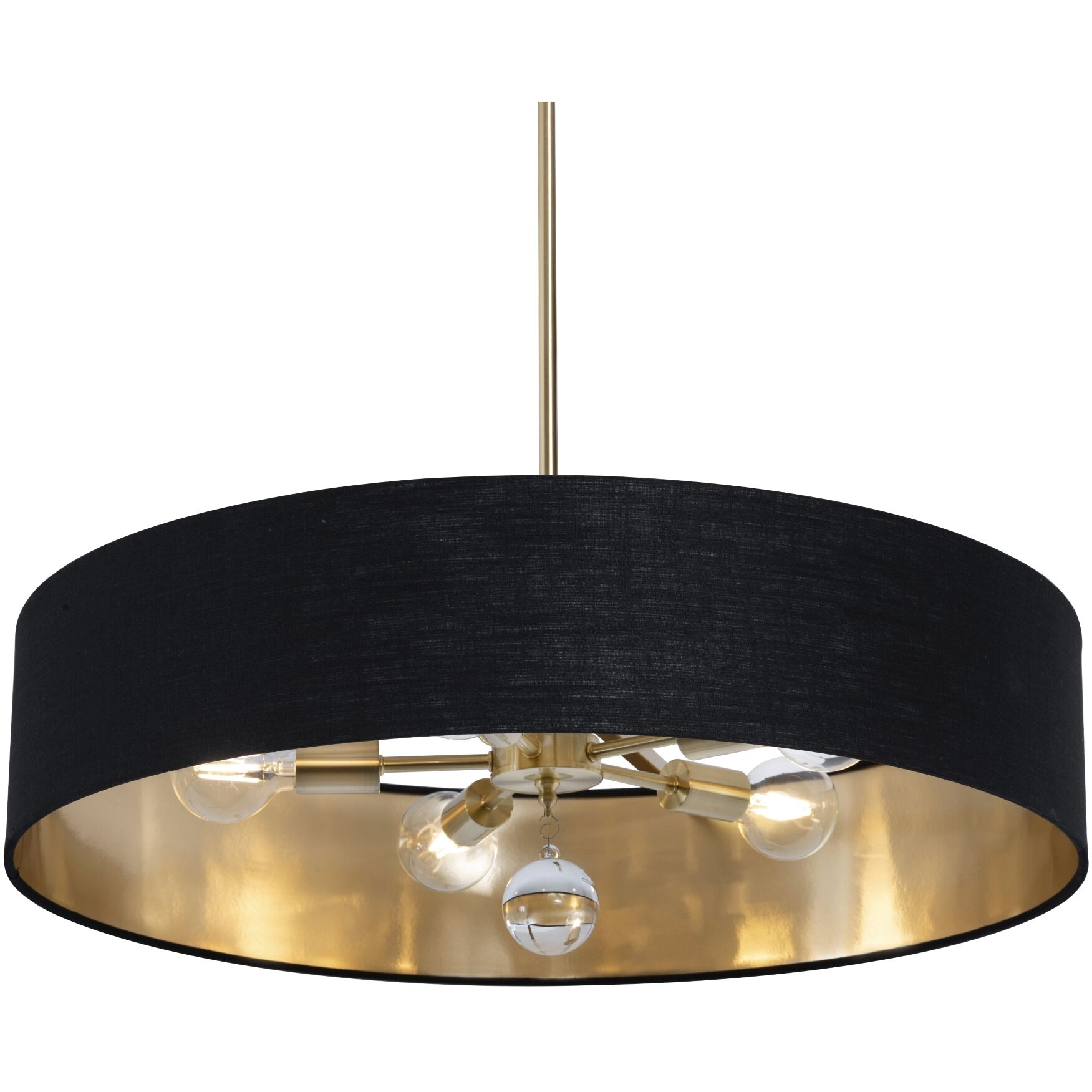 Celine 5 Light 30 inch Satin Brass Pendant Ceiling Light, Dual Mount