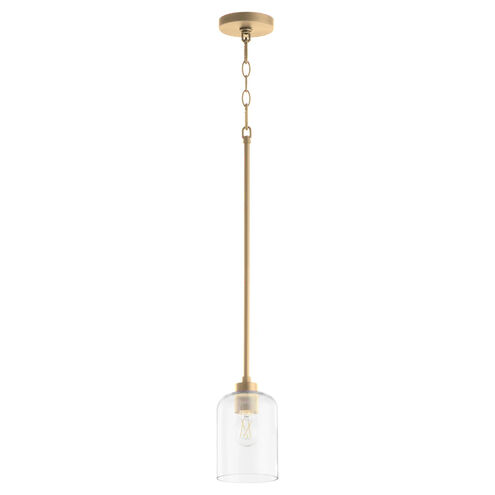 Tribute 1 Light 5 inch Aged Brass Pendant Ceiling Light