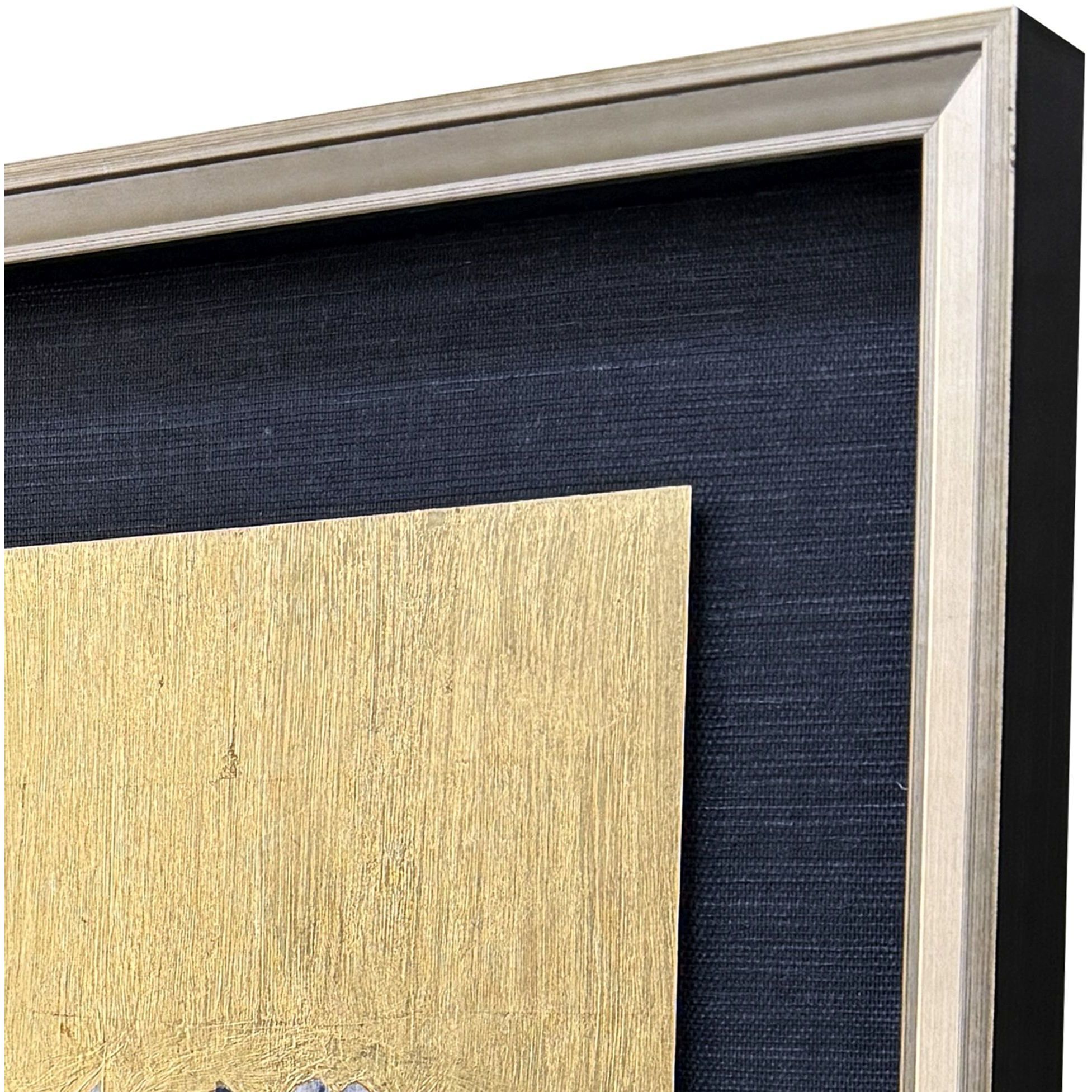 Blue Iris Blue and Metallic Framed Art, The Studio