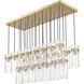 Fontaine Linear Chandelier Ceiling Light in Rubbed Brass