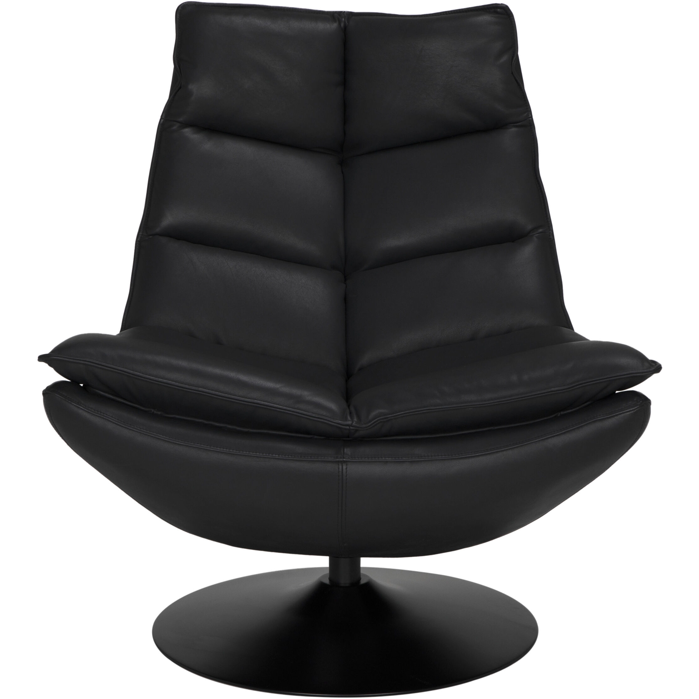 Dante Santosa Matte Black and Black Powder Coat Swivel Chair
