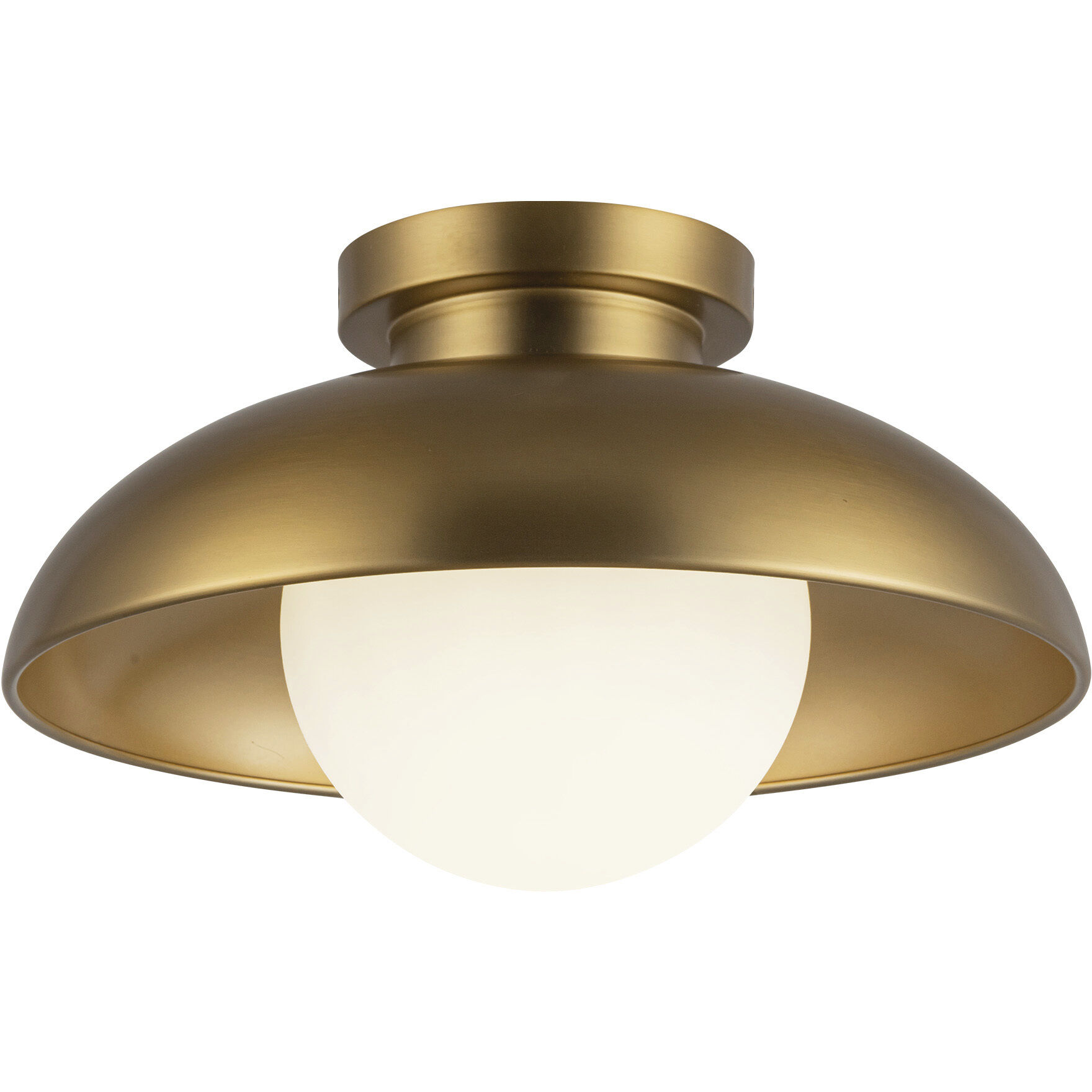 Alora Mood Rubio 1 Light 10.88 inch Aged Gold/Opal Matte Glass Flush Mount Ceiling Light