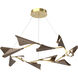Plume LED 49.1 inch Modern Brass and White Pendant Ceiling Light in Modern Brass/White