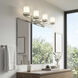 Hendrik 4 Light 34 inch Brushed Nickel Wall Mt Bath 4 Arm Wall Light in Satin Etched Cased Opal