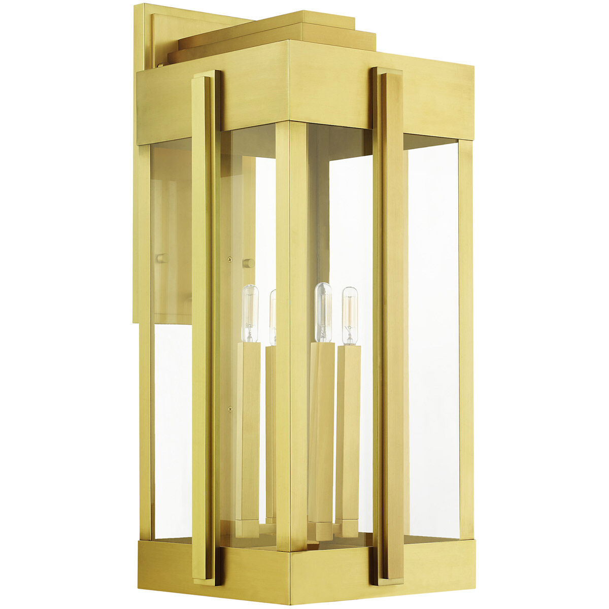 Lexington 4 Light 29 inch Natural Brass Outdoor Wall Lantern