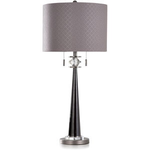 Gemma 34 inch 60.00 watt Gunmetal and Silver and Clear Table Lamp Portable Light